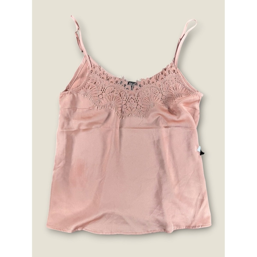 Just One Misty Rose Lace Trim Camisole Top Pink Adjustable Straps JW900609 M